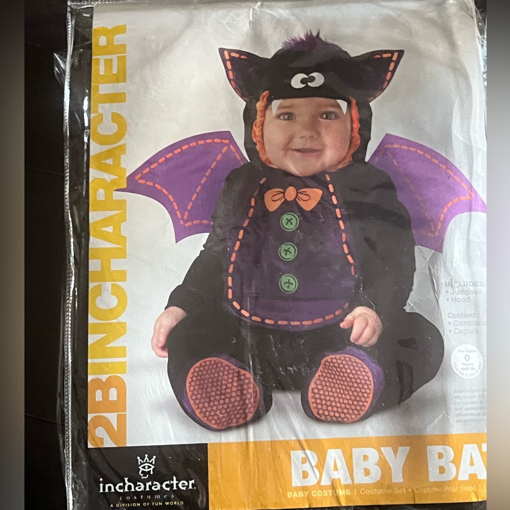 Infant Bat Costume - Black and Purple